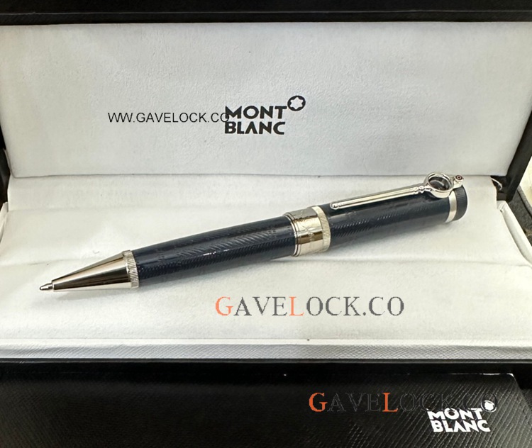 NEW! Copy Mont blanc Sir Arthur Conan Doyle Ballpoint pen Blue&Silver